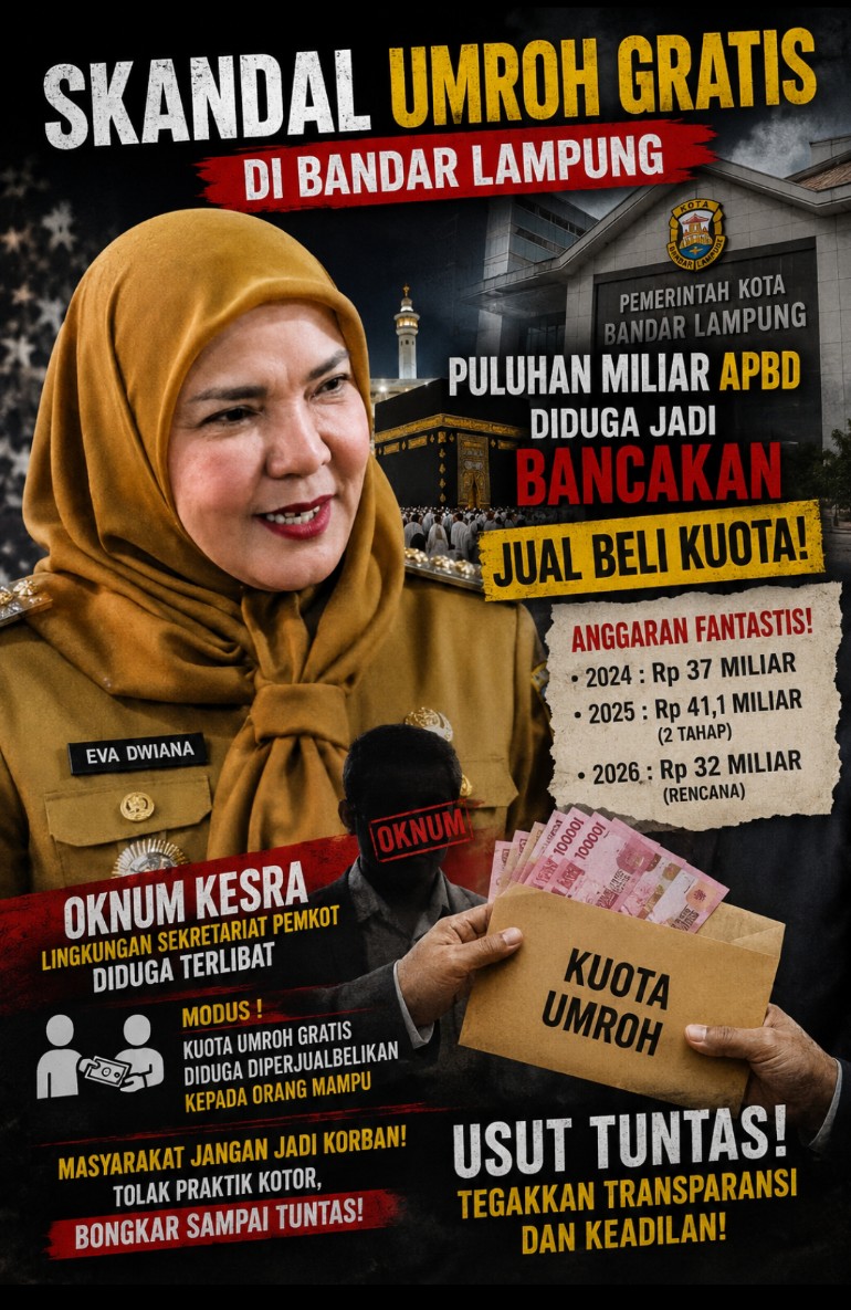 Skandal Program Umroh APBD Kota Bandar Lampung, Puluhan Miliar Diduga Jadi Bancakan Jual Beli Kuota