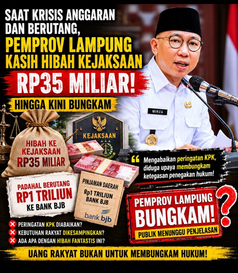 Soal Hibah Rp35 Miliar ke Kejaksaan, Pemprov Lampung Bungkam